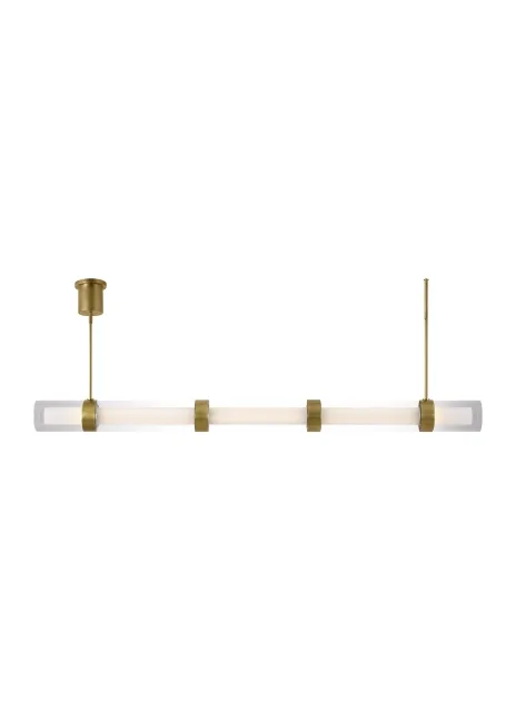 Wit LED Linear Suspension in Aged Brass