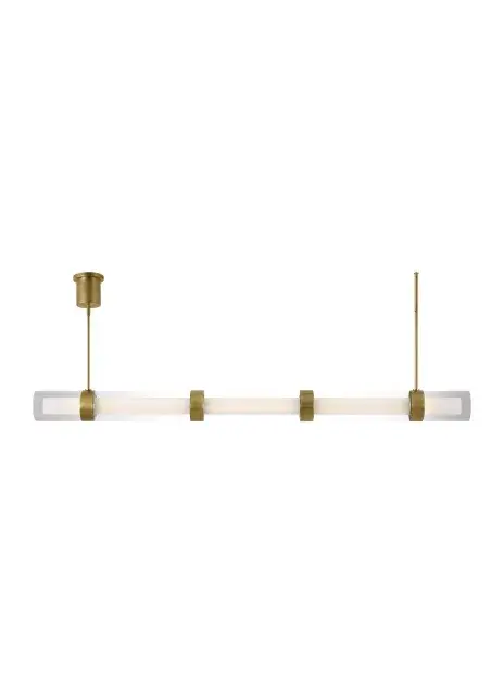 Wit LED Linear Suspension in Aged Brass