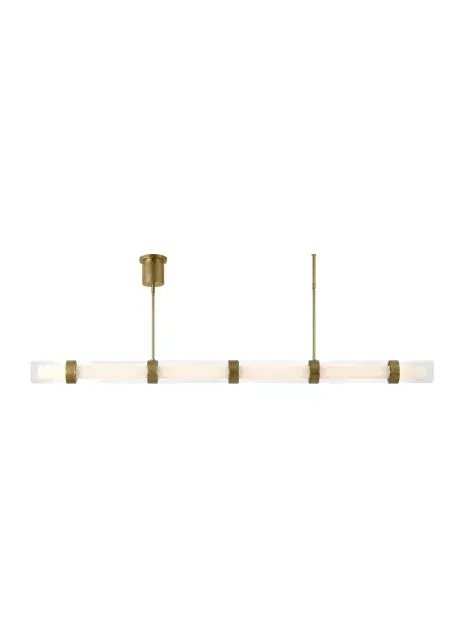 Wit LED Linear Suspension in Aged Brass