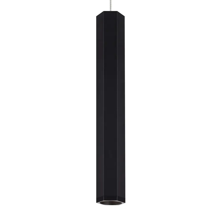 Blok LED Pendant in Matte Black/Satin Nickel