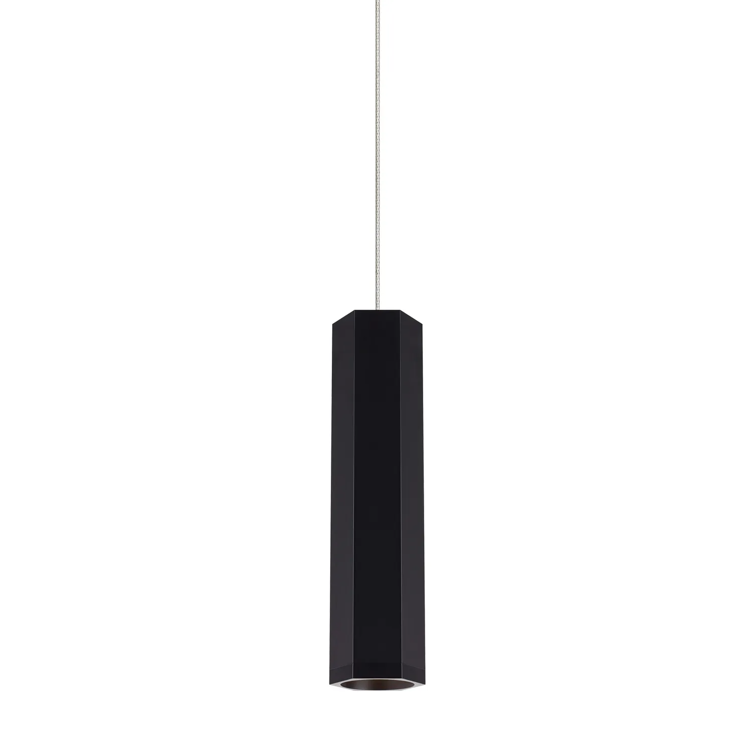 Blok One Light Pendant in Matte Black/Satin Nickel