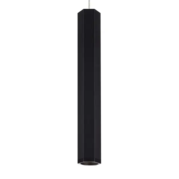 Blok LED Pendant in Matte Black/Satin Nickel