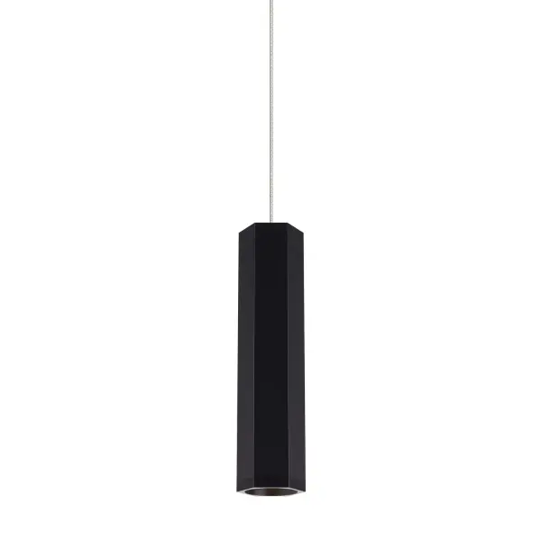 Blok LED Pendant in Matte Black/Satin Nickel