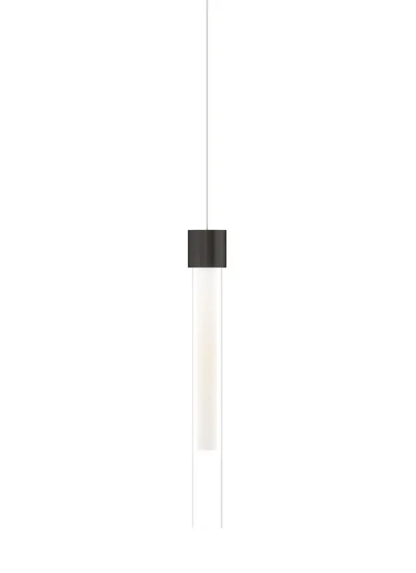 The Linger Mini Pendant by Sean Lavin delivers powerful LED illumination in a compact, elegant cylinder design. Its low-voltage compatibility makes it ideal for MonoRail systems and installing in multiples over islands or vanities.