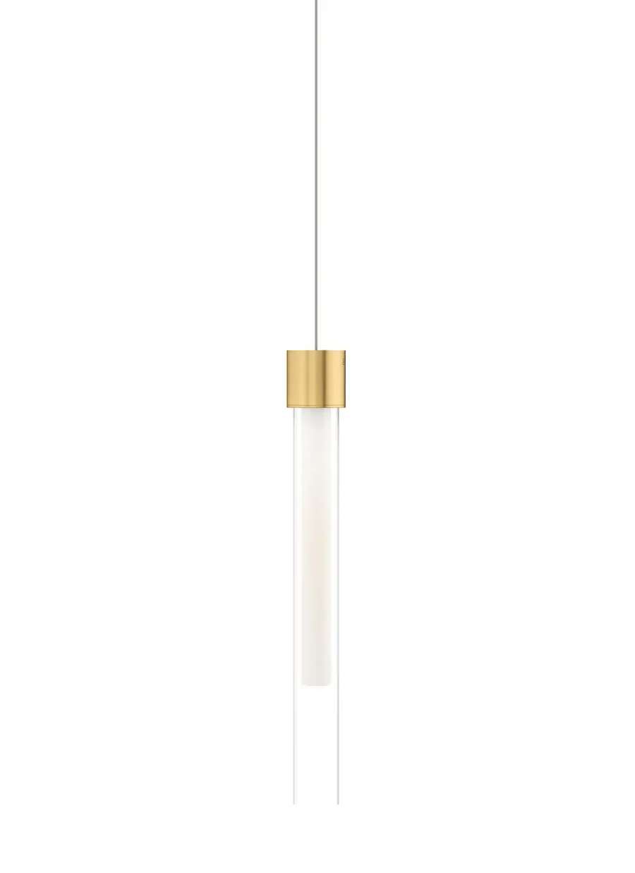 Linger LED Mini Pendant in Natural Brass