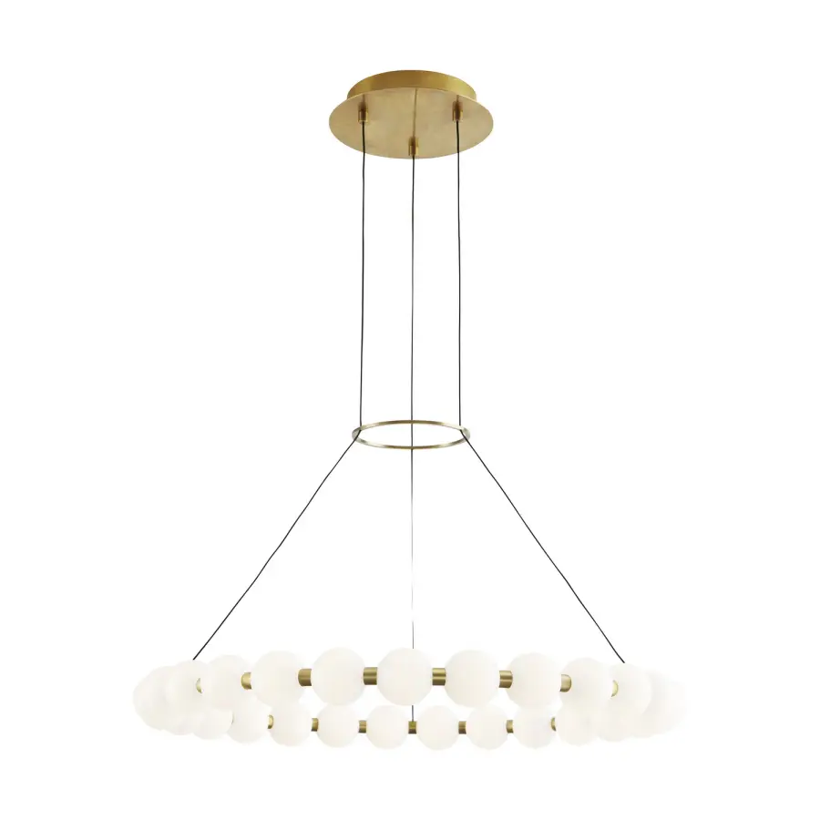 Orbet 30" LED Chandelier in Natural Brass