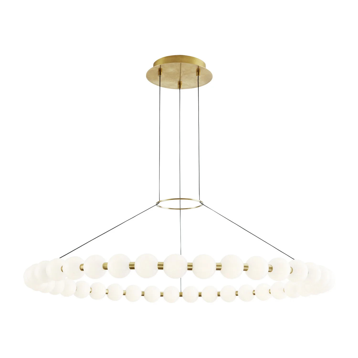 Orbet 42" LED Chandelier in Natural Brass