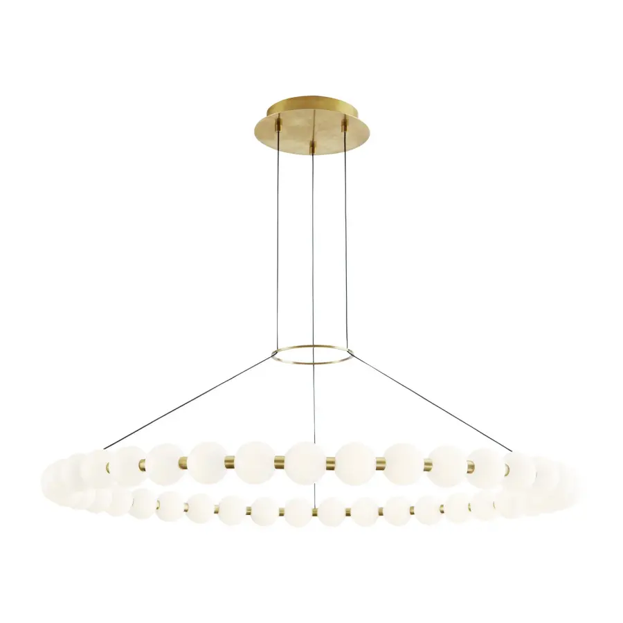 Orbet 42" LED Chandelier in Natural Brass