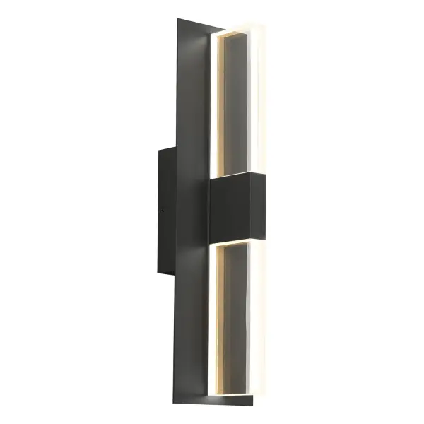 The Lyft wall sconce by Sean Lavin delivers modern sophistication with geometric design and versatile lighting options. Sand-blasted acrylic diffusers create soft, wide-dispersed up and down light, while clear acrylic adds sparkle. Built for durability with stainless steel hardware and UV-stabilized, impact-resistant acrylic lensing.