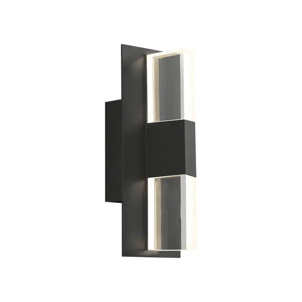 The Lyft wall sconce by Sean Lavin combines sleek geometric design with practical outdoor durability. Its sand-blasted acrylic diffuser creates soft, even up and down lighting while stainless steel hardware and UV-stabilized materials ensure long-lasting performance in exterior conditions.
