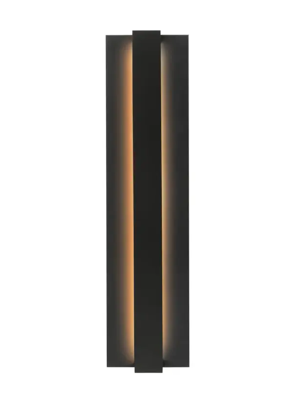 The Windfall LED outdoor wall sconce by Sean Lavin delivers contemporary style with practical functionality. Its slim 24-inch profile and indirect lighting create gentle illumination perfect for wayfinding along walkways and corridors.
