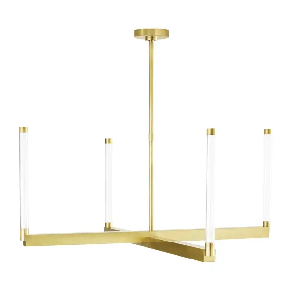 Phobos Large LED Chandelier in Natural Brass