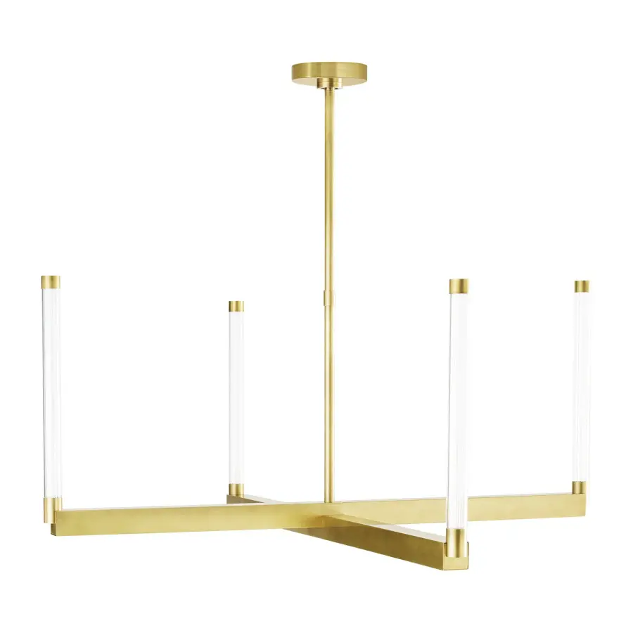 Phobos Large LED Chandelier in Natural Brass