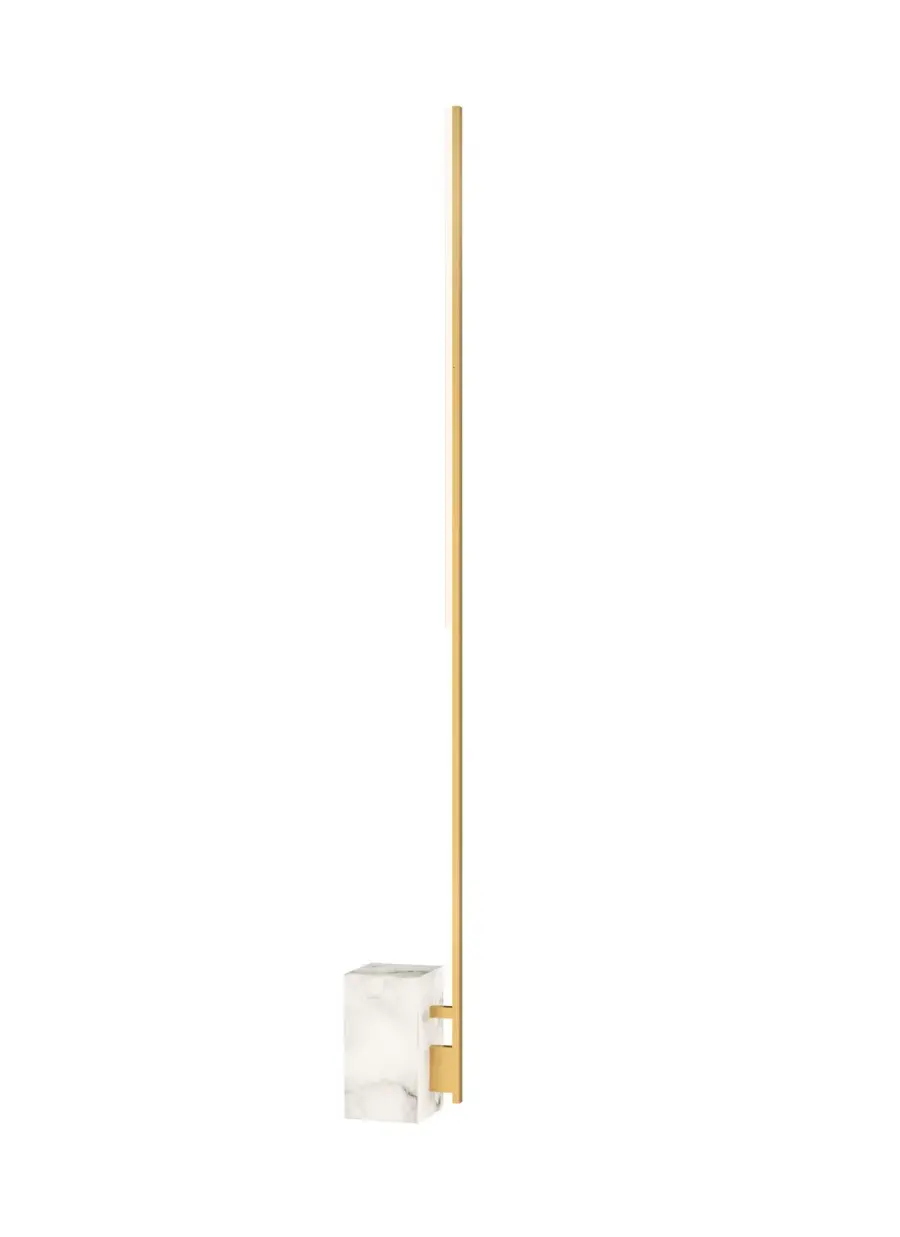 Klee LED Table Lamp in Natural Brass/White Marble