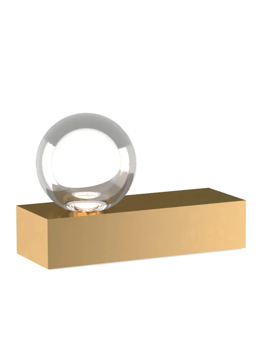 Mina LED Table Lamp in Natural Brass