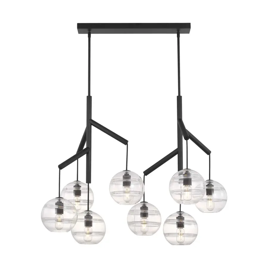 Sedona Eight Light Chandelier in Nightshade Black