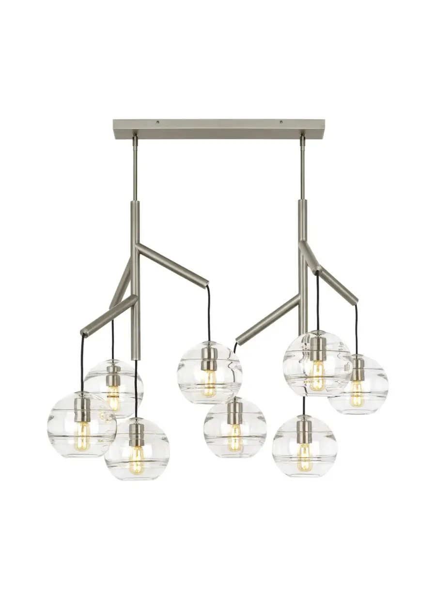 Sedona Eight Light Chandelier in Satin Nickel