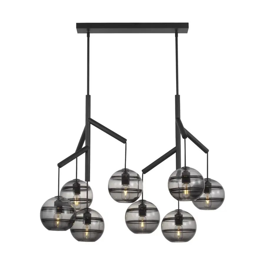 Sedona LED Linear Chandelier in Nightshade Black