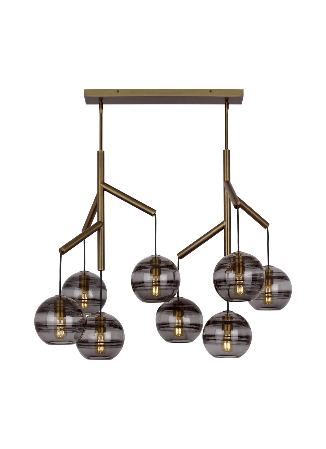 Sedona Eight Light Chandelier in Aged Brass
