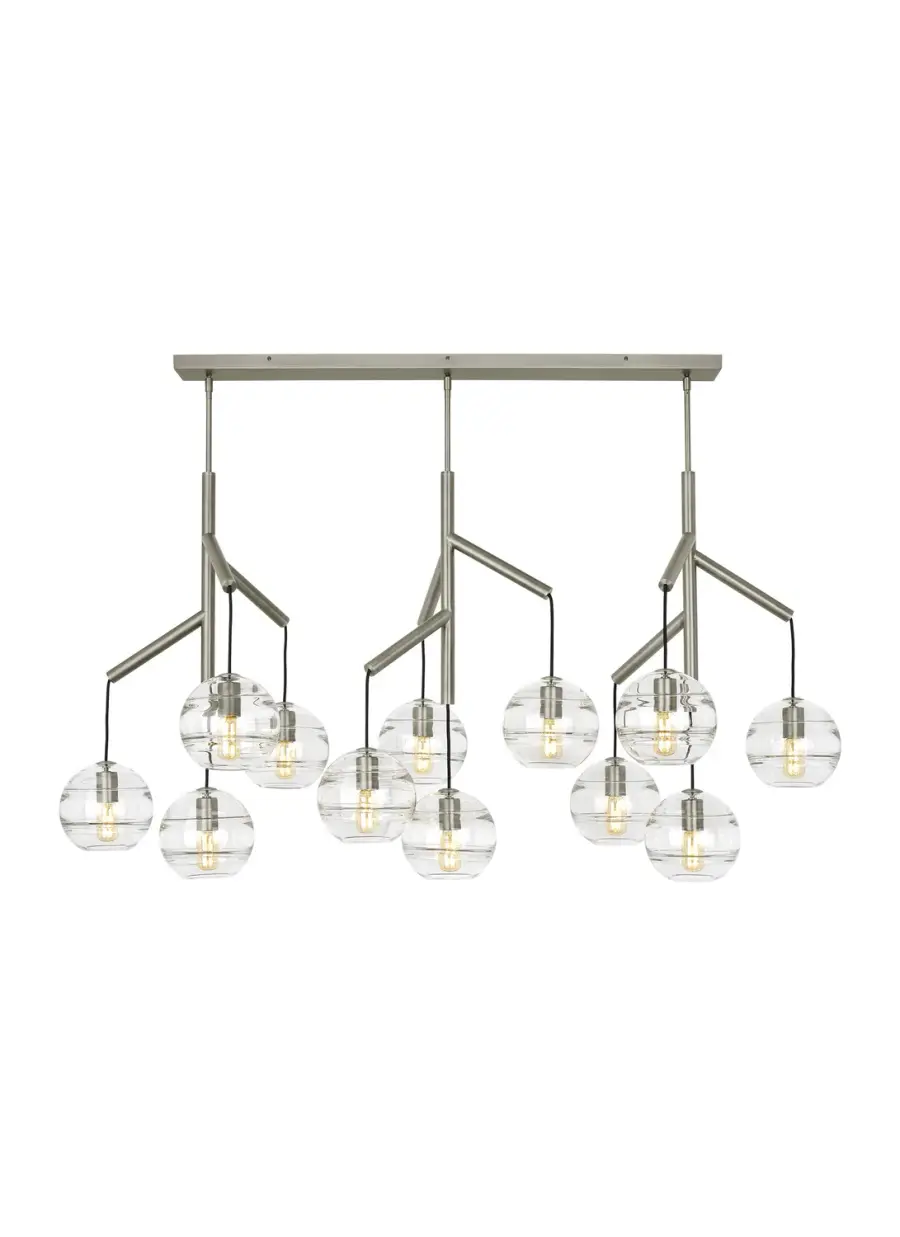 Sedona 12 Light Linear Chandelier in Satin Nickel