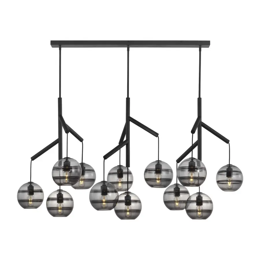 Sedona Triple LED Linear Chandelier in Nightshade Black