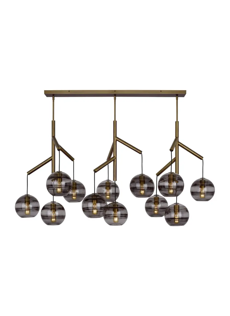 Sedona Triple LED Chandelier in Aged Brass