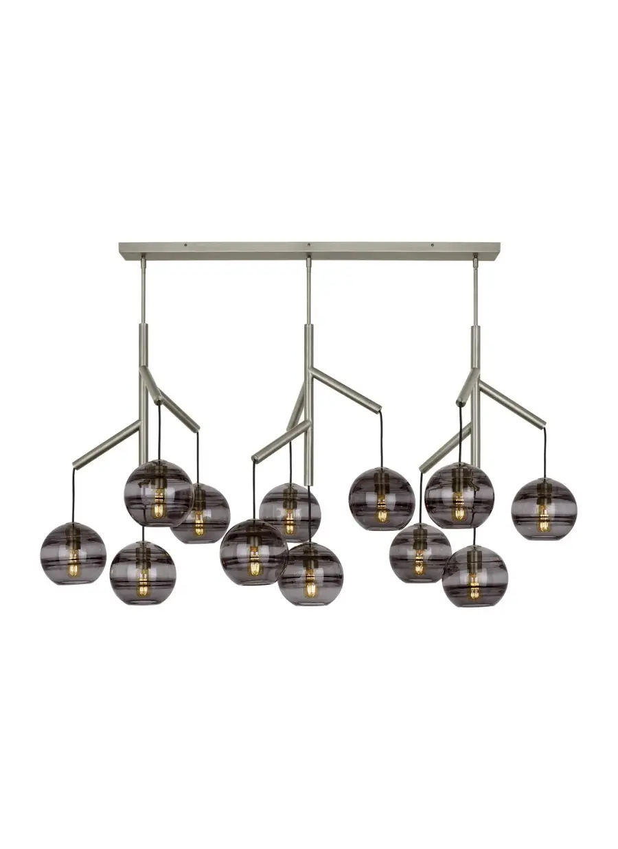 Sedona 12 Light Linear Chandelier in Satin Nickel