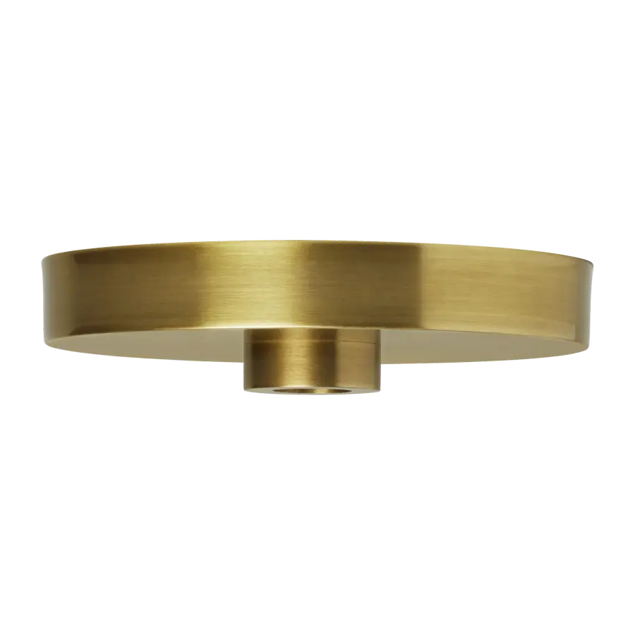 6" Line-Voltage Shallow Canopy in Plated Brass