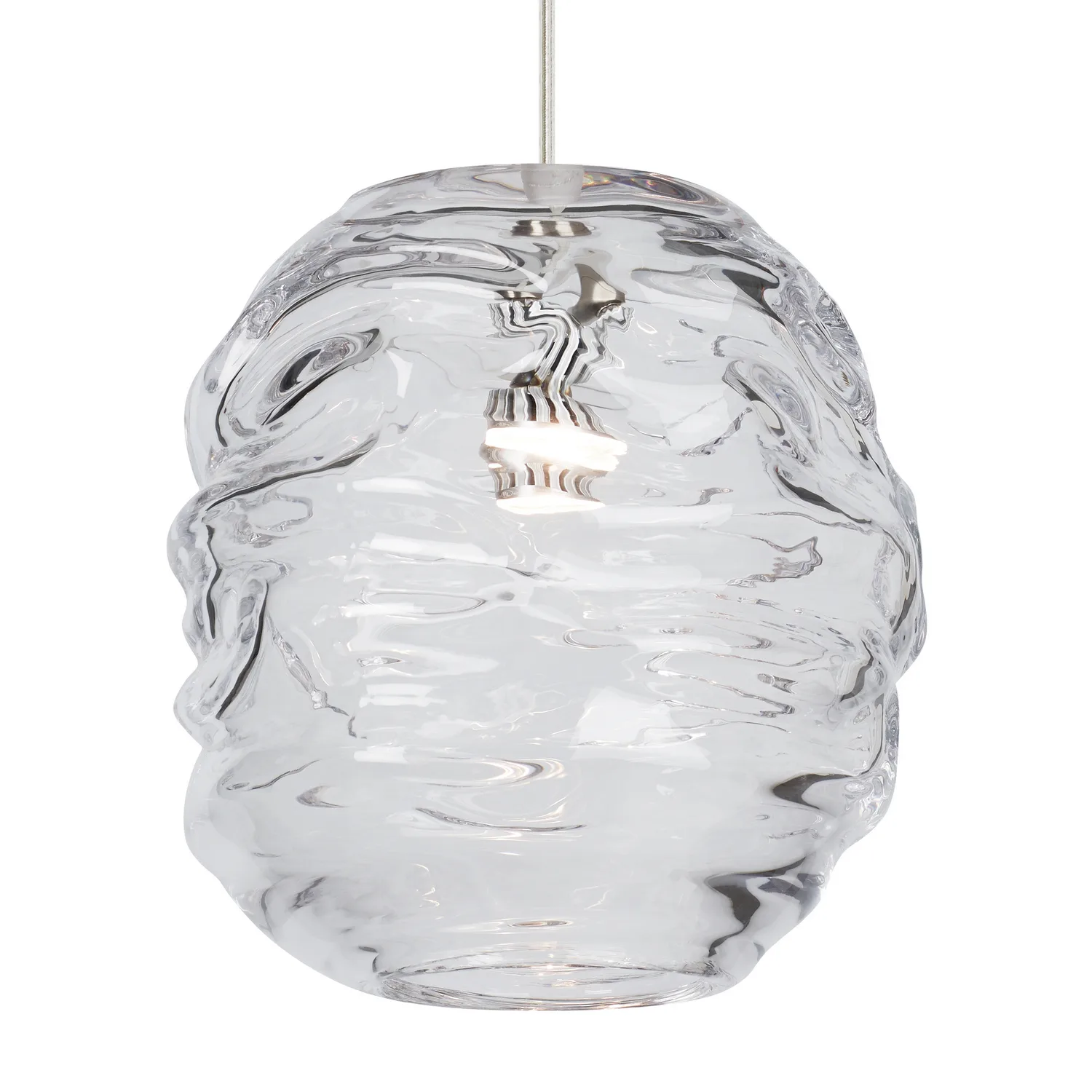 Audra LED Pendant in Satin Nickel