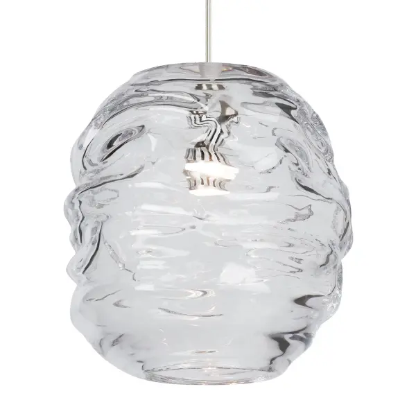 The Audra pendant showcases thick, rhythmically molded glass by European artisans, creating a sculptural statement piece. Its compact 5.9-inch scale makes it ideal for multiples over islands or flanking vanities, while the organic silhouette adds artistic depth to modern spaces.