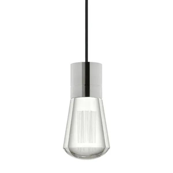 A contemporary reimagining of the classic Edison bulb, the Alva pendant features laser-etched filament details within solid optic crystal. The integrated LED is cleverly concealed in the socket for clean aesthetics and efficient downlighting.