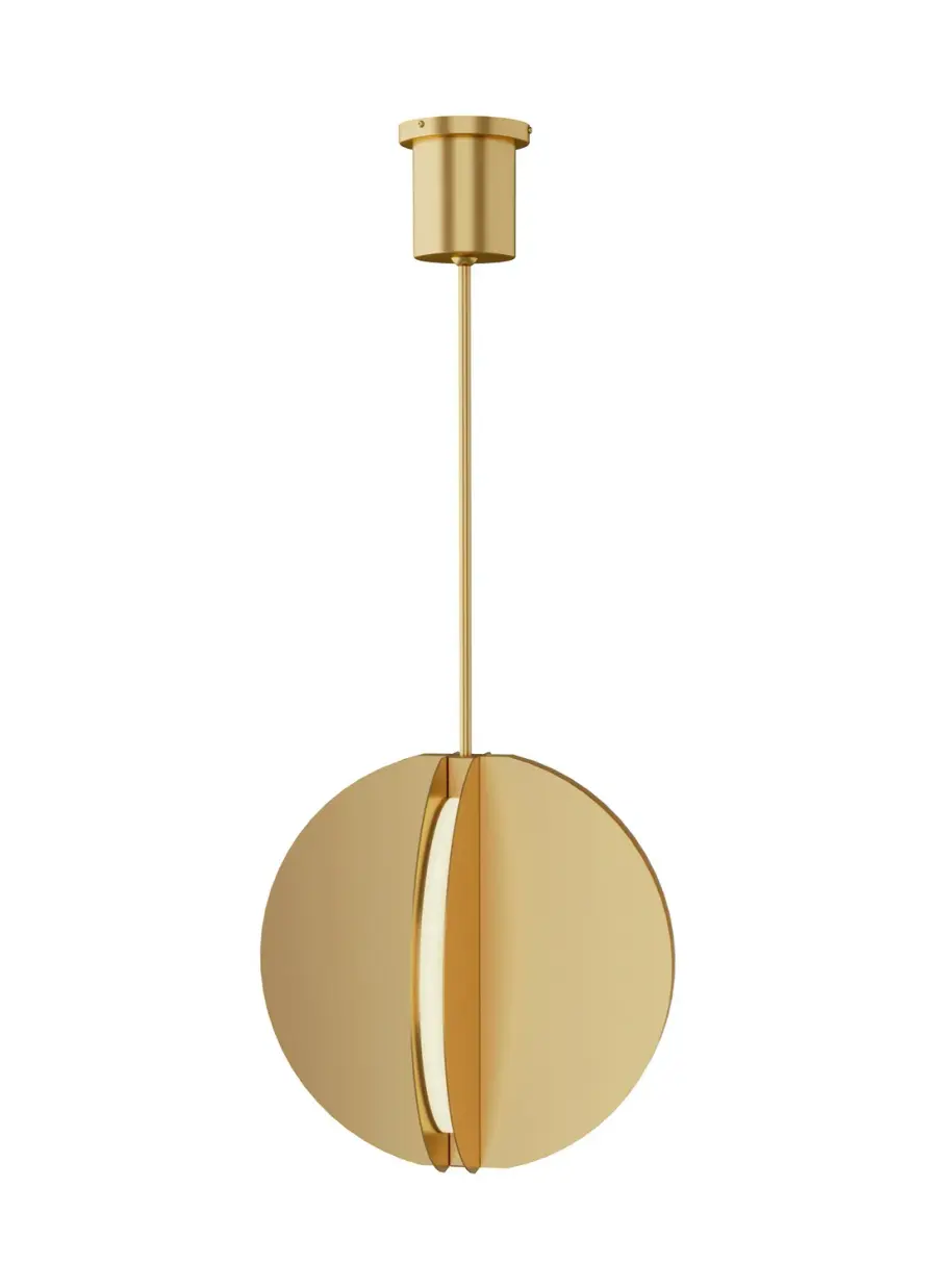 Bau 18" LED Pendant in Natural Brass