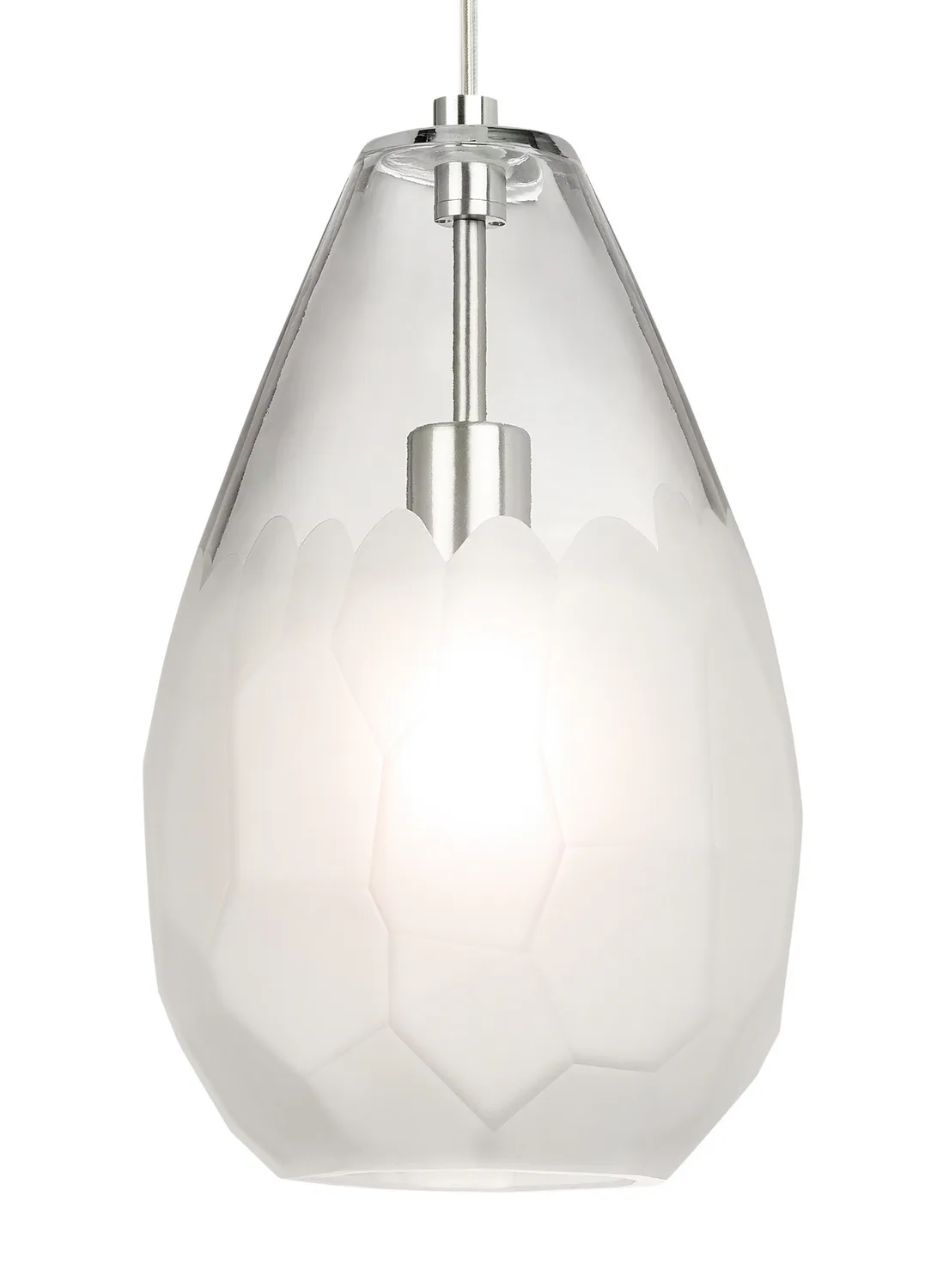 Briolette Grande LED Pendant in Satin Nickel