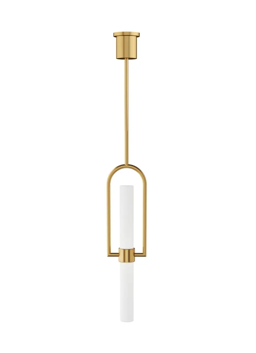 Calumn LED Pendant in Natural Brass