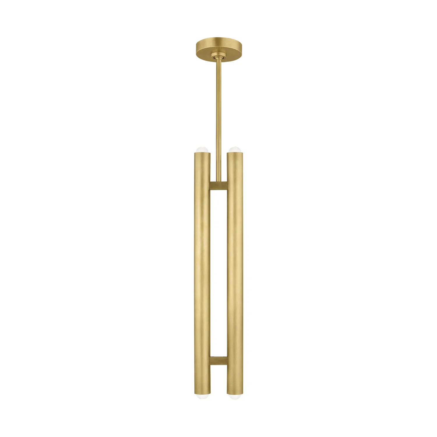 Ebell 2-Light LED Pendant in Natural Brass