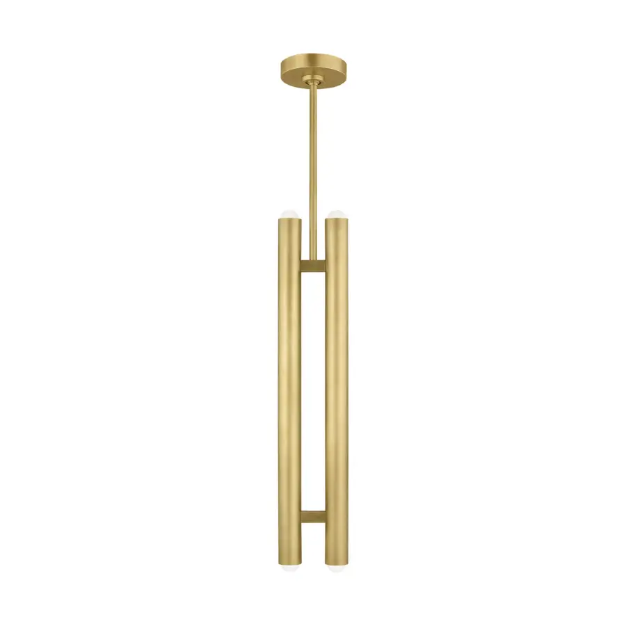 Ebell 2-Light LED Pendant in Natural Brass
