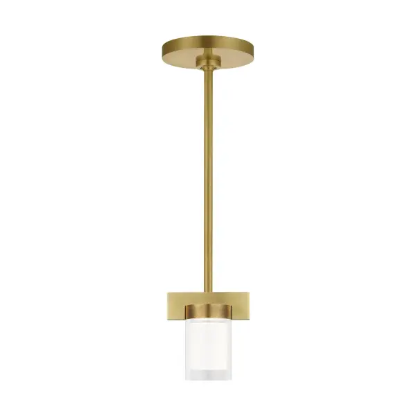 Kelly Wearstler's Esfera pendant is a study in geometric elegance, pairing etched crystal prisms with warm natural brass. Its compact 4.5" scale makes it ideal for multiples over islands or as accent lighting in intimate spaces.
