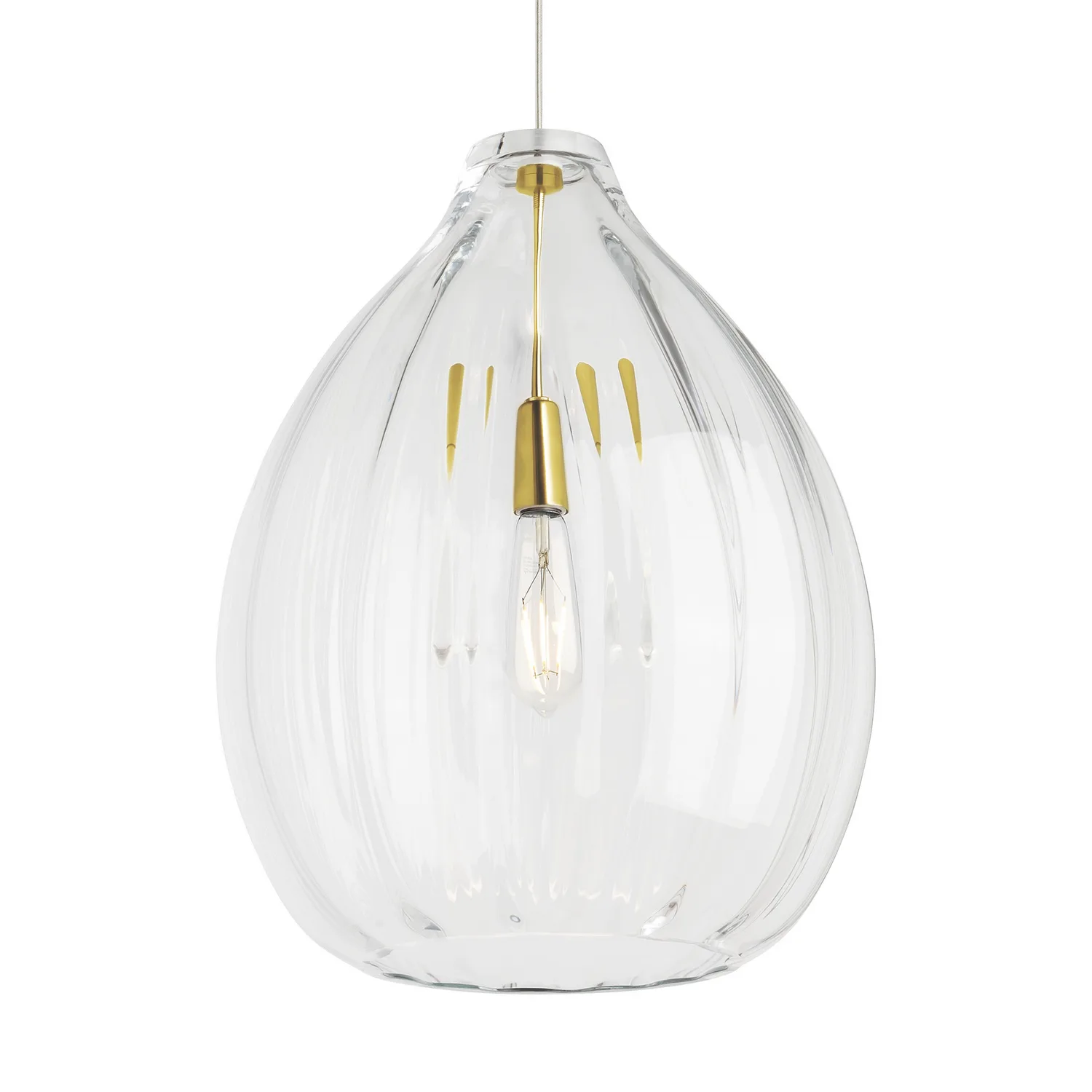 Harper LED Pendant in Natural Brass