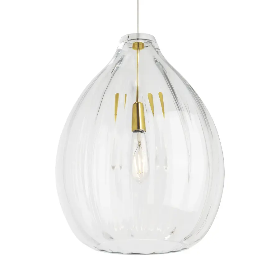 Harper One Light Pendant in Natural Brass