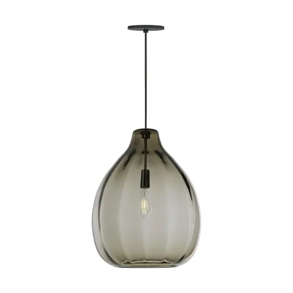 The Harper pendant showcases exceptional Polish craftsmanship with its distinctive tear-drop shape and hand-manipulated ribbed texture. The large-scale glass shade creates a soft, ambient glow while making a bold design statement in contemporary interiors.