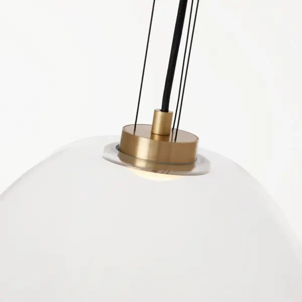 Kapoor Large LED Pendant in Clear Glass with Natural Brass - Image 4