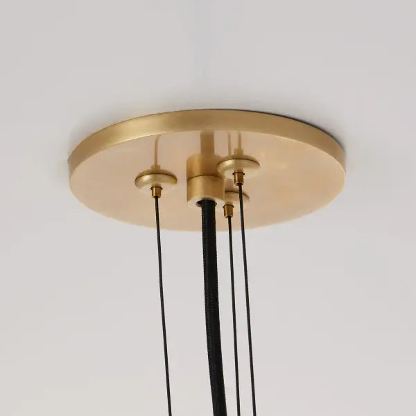 Kapoor Large LED Pendant in Transparent Smoke with Natural Brass - Image 5