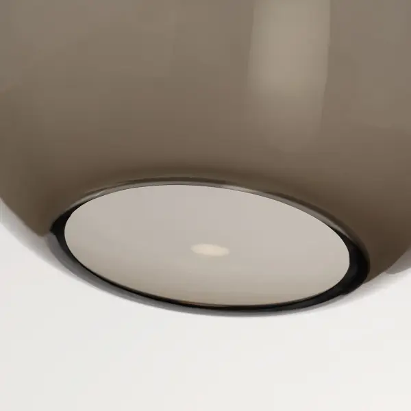 Kapoor Large LED Pendant in Transparent Smoke with Natural Brass - Image 6
