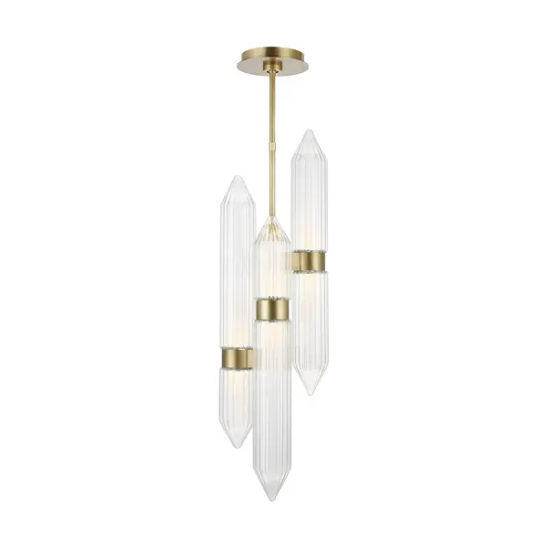 Langston Large LED Pendant in Plated Brass