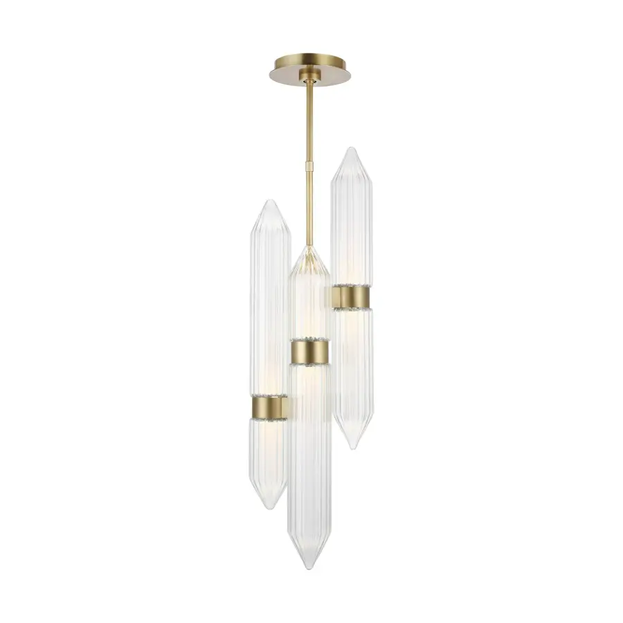 Langston Large LED Pendant in Plated Brass
