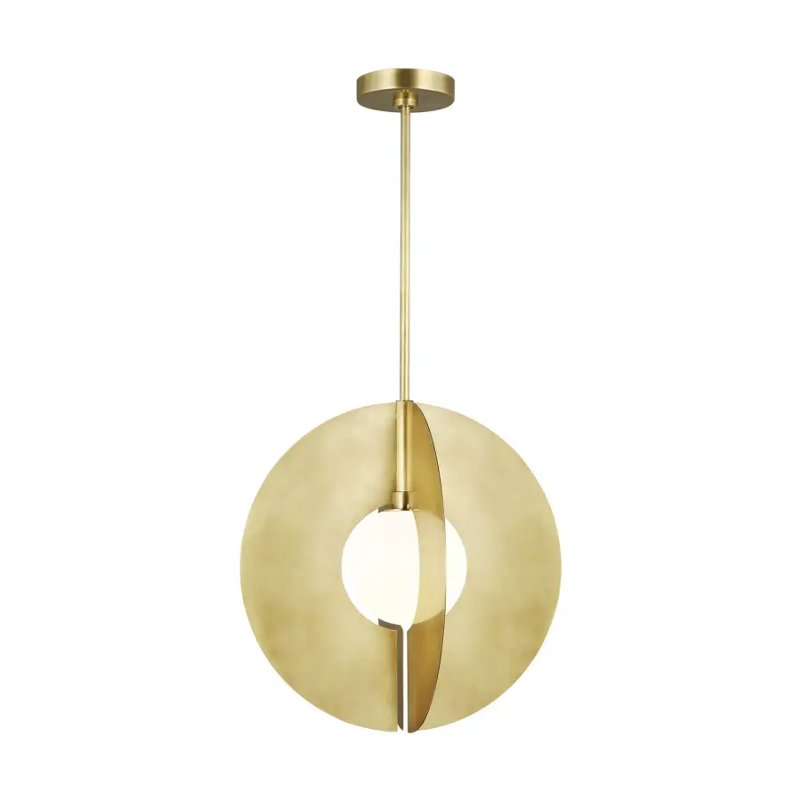 Orbel One Light Pendant in Natural Brass