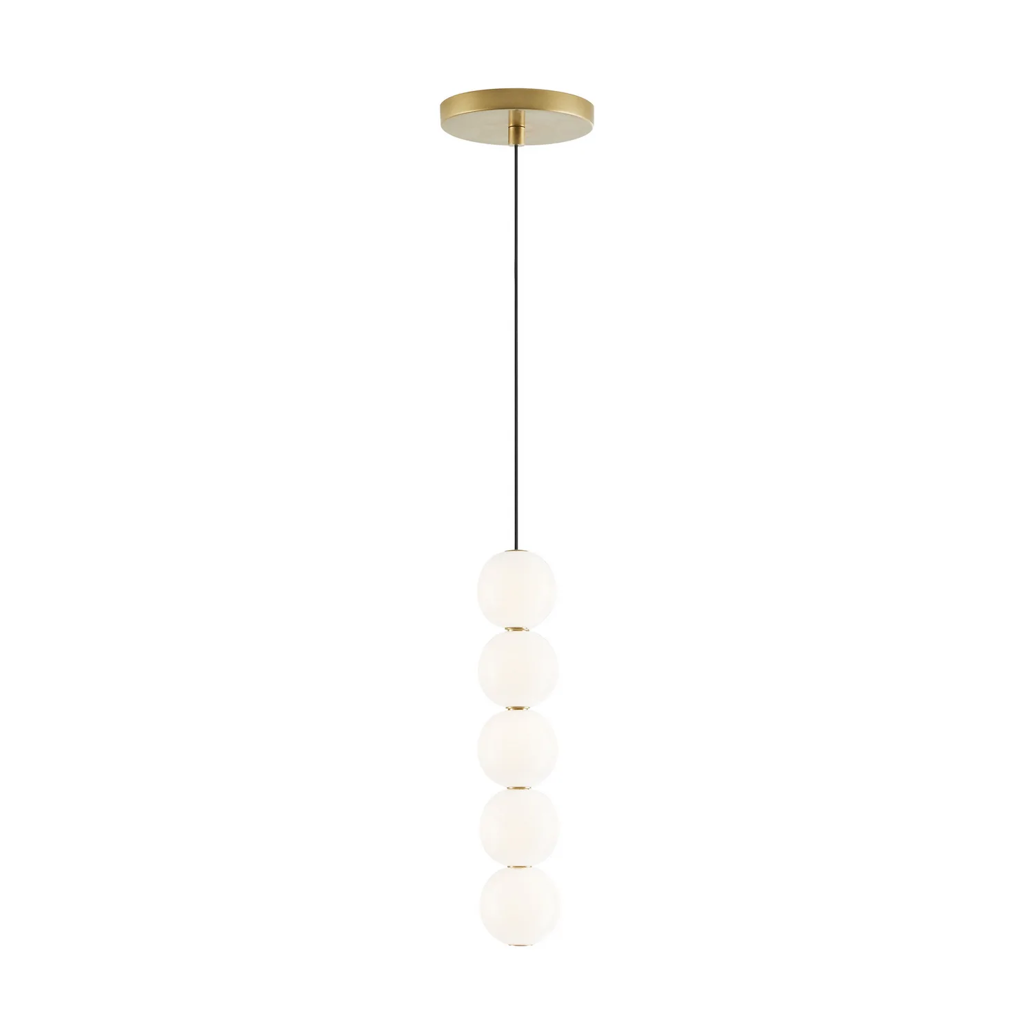 Orbet 5-Light LED Pendant in Natural Brass