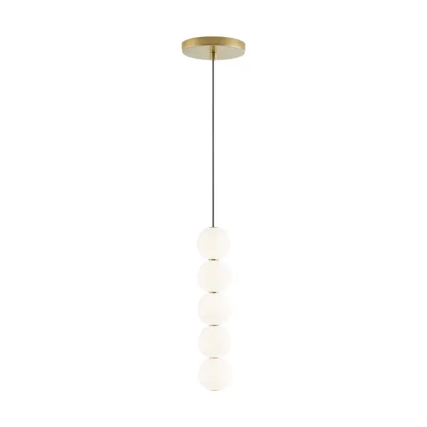 Orbet 5-Light LED Pendant in Natural Brass