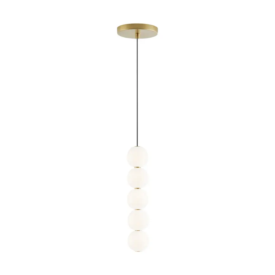Orbet 5-Light LED Pendant in Natural Brass