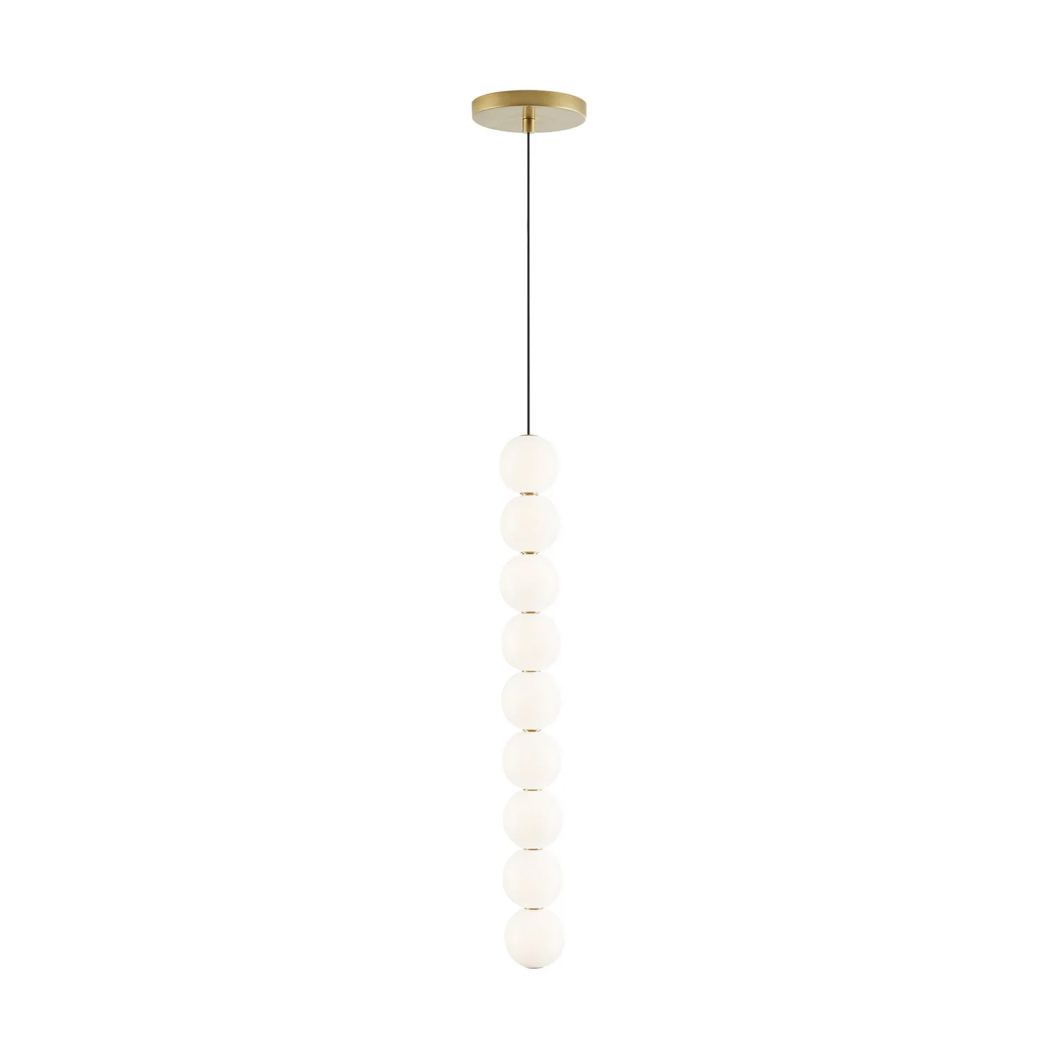 Orbet 9-Light LED Pendant in Natural Brass